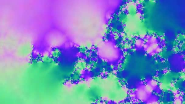 Roze en groene fractal wolken flikkeren — Stockvideo