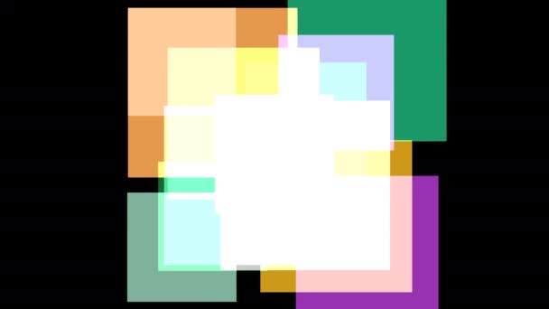 シンプルな一次カラースクエア形成添加カラーブレンドWindows — ストック動画