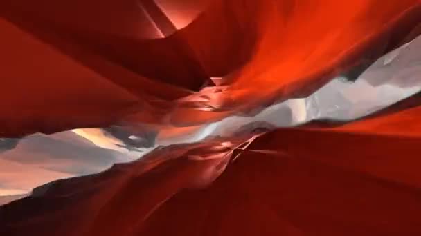 在宝石岩石之间飞行的行星内部岩浆落石地形 — 图库视频影像