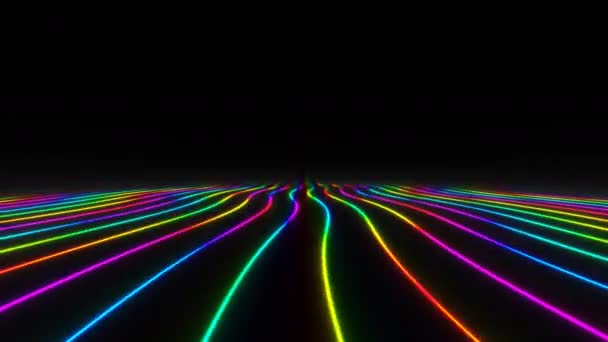 Linten Lanes Streets Rijen Bars van Rainbow Led Strip Lights — Stockvideo