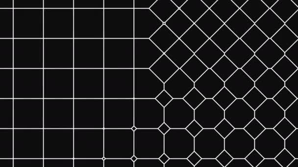 Masker van lijnen Net van vierkanten met Rhombus Diamond Shapes Verschijnen — Stockvideo
