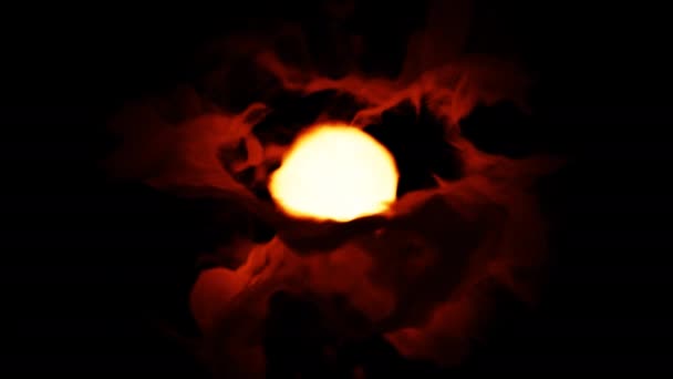 Rotazione palla rotante di fuoco Sun Cell — Video Stock