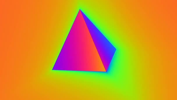 Спінінговий кінець над кінцем тетраедр 3d трикутник Сяючий — стокове відео