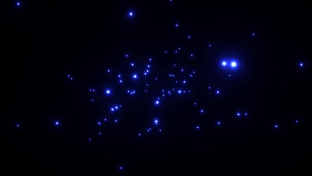 Светлячки в синем мерцающем свете — стоковое видео