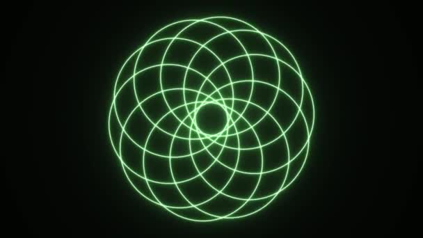 Överlappade cirklar Spirograph form linjer — Stockvideo