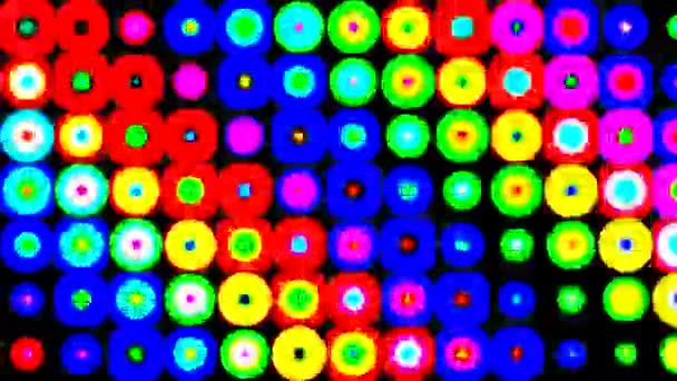 Rolling Vibrant Blobs of Neon Squares and Circles — Stock Video