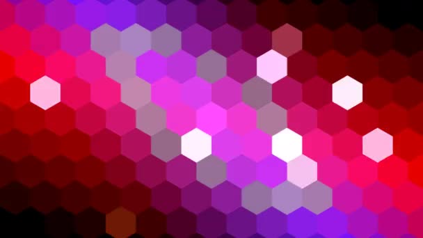 A fényesen színezett hexagonok rácsa Végzős forgás — Stock videók