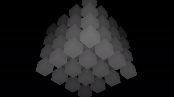 Masker Grid van vier door vier dozen cuboids — Stockvideo