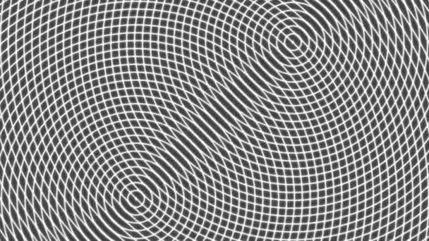 Waves of Circles Interfering Overlayed Mask — Stock Video