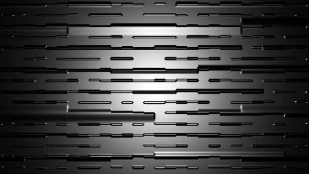 Krimpované tyče v kovovém povrchu — Stock video