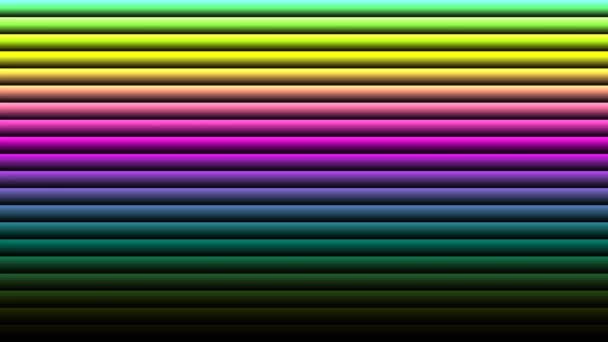 Barras de balanceo de colores del arco iris horizontales — Vídeos de Stock