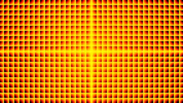 Mřížka horké oranžové čtverce vafle vzor pohybující se sloučení do centra — Stock video