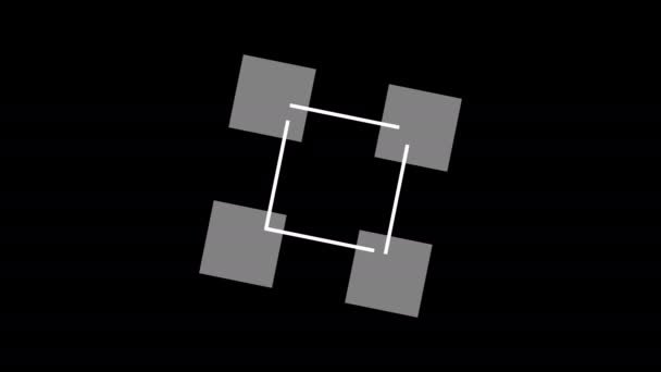 Jednoduché čtyři boxy tvořící čtverec s pohyblivými vektory masky