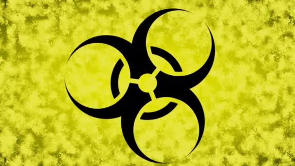 Biológiai veszélyre figyelmeztető figyelmeztetés Az egészségi veszélyességi szimbólumra vonatkozó veszély Bio Hazard — Stock videók
