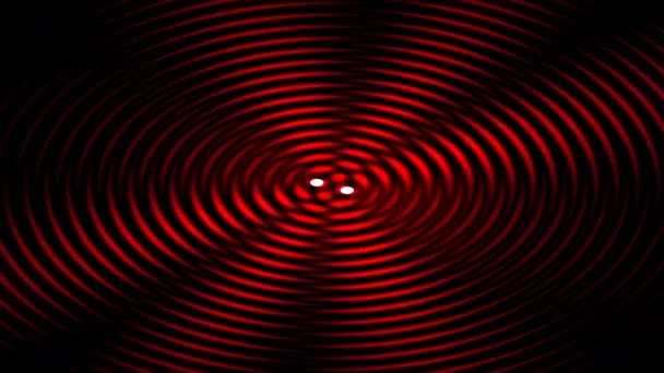 Два вращающихся гравитационных тела вращаются подобно бинарной звездной системе — стоковое видео