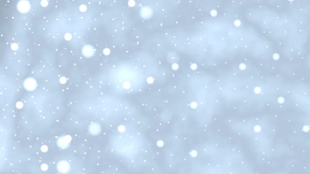 Σιγά-σιγά πέφτει μεγάλη χιονόμπαλα νιφάδες χιονιού μάσκα — Αρχείο Βίντεο