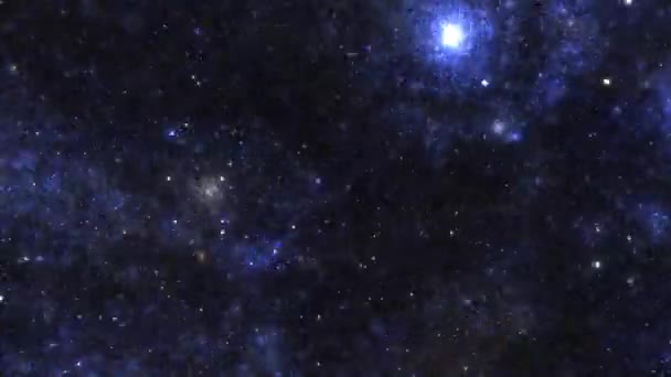 Schnelles Reisen durch den Weltraum mit vielen Galaxien und Sternen — Stockvideo