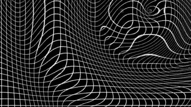 Warped Spacetime Gravitational Waves of Mesh Surface Bending Mask Matte — Vídeo de stock