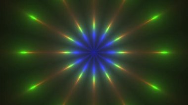Neon Işıklı Kaleydoskop Efektinin Örülmüş Yaprakları