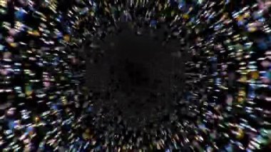 Bulutlar Işık Noktaları Çok Renkli Tipi İçerisindeki Görüntüleyiciye Uçuyor