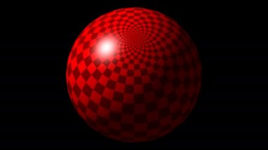 Checkerboard Çizgi Tahtası Küre Kırmızı Üzerine Projelendi