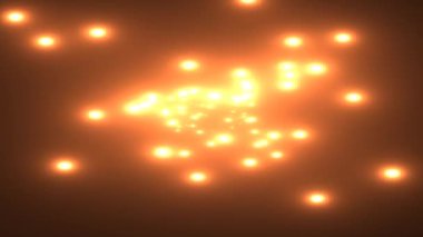 Ilık Turuncu Işık Damlaları Görüntüleyiciye doğru Uçuyor