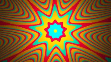 Cool Retro 70 Biçimli Sarı Mavi Yıldız Tekerrür Ediyor