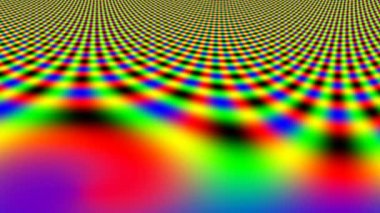 Birbirine Bağlı Kırmızı Yeşil ve Mavi Rgb İpliklerinden Örülmüş Ağlar