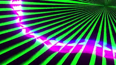 Parlak Işık Kurdeleleriyle Yeşil Radyasyona Açık Lazer Gösterisi