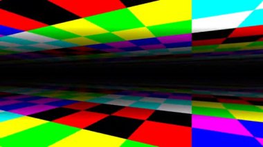 Parlak Renkli Oda Düzlemlerinin İçindeki Dönen Görünüm