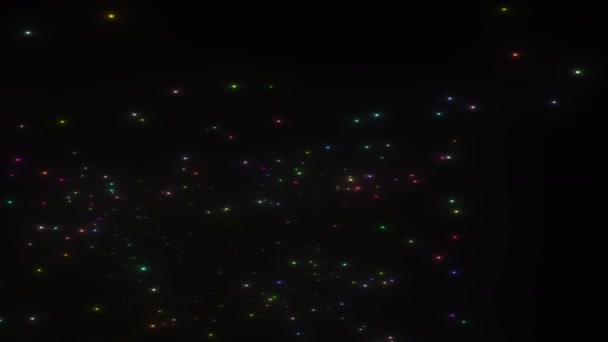 Flythrough de Estrelas do Espaço Muitas Cores Variedade Variando — Vídeo de Stock