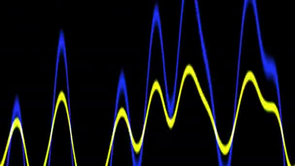 Mehrere überlappende Wellenformen, die Audio über Frame streamen — Stockvideo