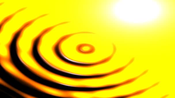 Rippling Liquid Surface Expanding Energy Background With Moving Light Yellow — Stock Video
