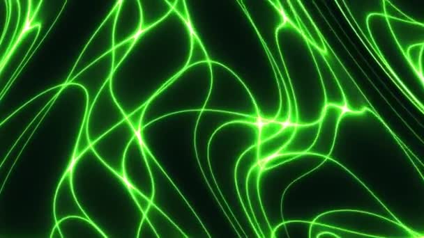 Bänder aus grünem, heißem, giftigem Licht passieren Betrachter — Stockvideo