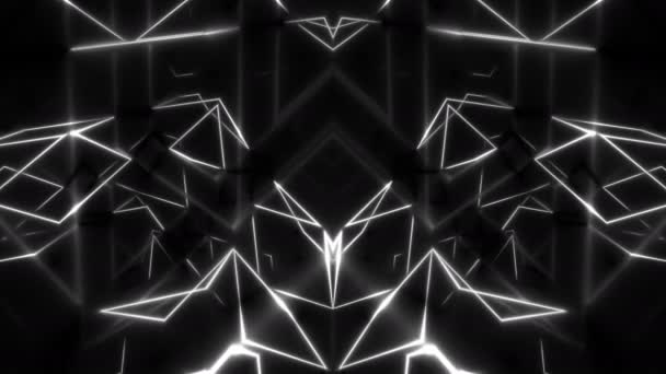 Lasers Reflected Inside Hall of Mirrors Symmetrie Symmetrisch Patroon Masker — Stockvideo