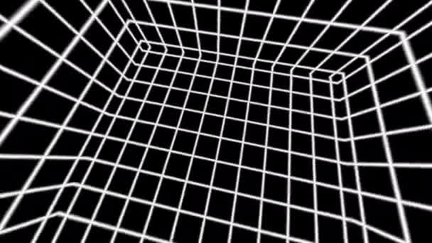 Μέσα στο Holodeck Grid Cube Room Gridded Mesh Mask — Αρχείο Βίντεο