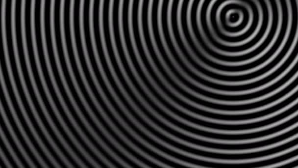 Ondas de sonido ondulan a través de anillos de altavoces — Vídeo de stock