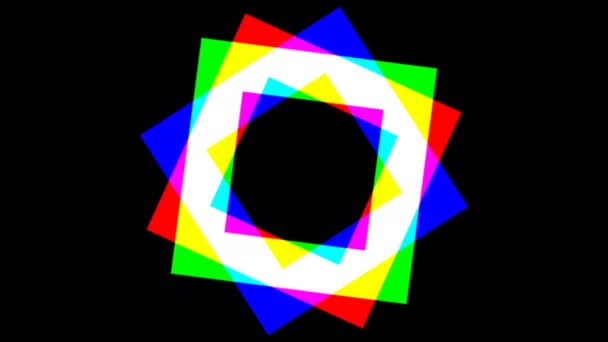 带立体彩色偏移量的冷蓝色方块层 — 图库视频影像