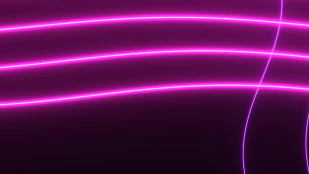 Три корня фиолетовых роскошных световых лент, струящих музыкальные барсы — стоковое видео