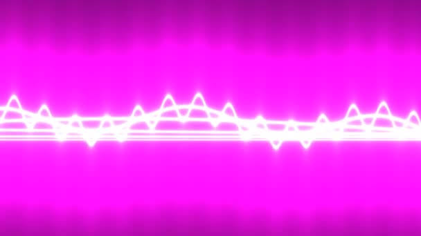 Zvuková hudba Waveform poskakující kolem notových pruhů — Stock video