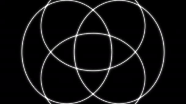 Четыре кольца тонкой линии расширения — стоковое видео