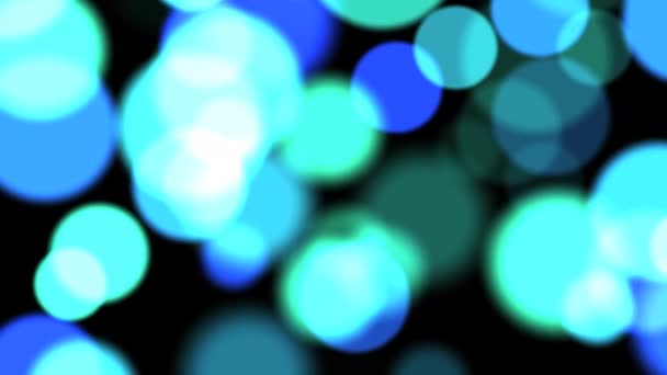 Luz Bokeh lente llamaradas cámara azul bolas — Vídeos de Stock