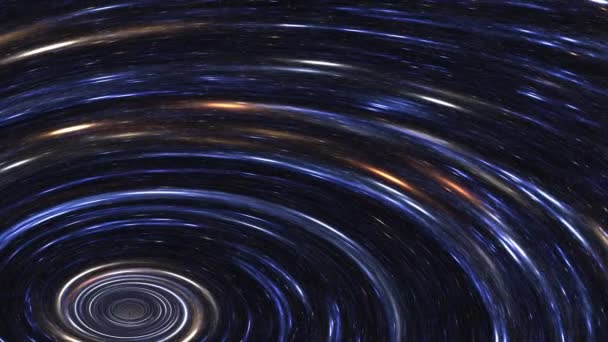 Çarpık Galaksi Girdabı Süper Kütleli Kara Deliğe Düşüyor — Stok video
