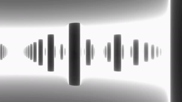 Колонны тьмы в бесконечной белой комнате — стоковое видео