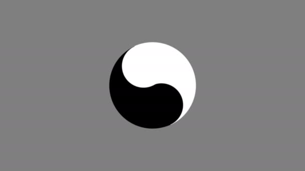 Медленно вращающийся символ Инь Инь Ян в маске баланса — стоковое видео