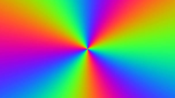 Simple Tri Field Three Spokes of Rainbows Expanding From Centre Radial Gradient — Stock Video