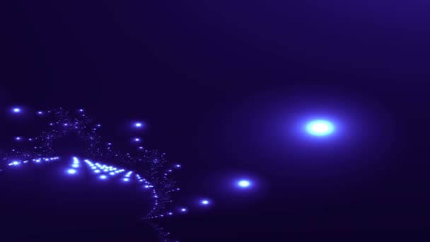 Fraktal ze światłami odbitymi w uformowanej powierzchni Ciemny — Wideo stockowe