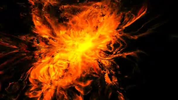Brännande exploderande låga med Shockwave sprickor krusningar — Stockvideo