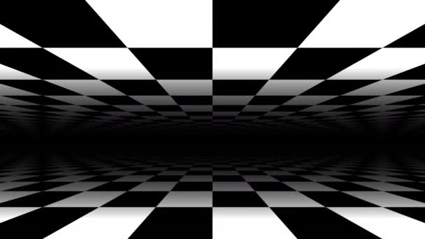 Vorwärts zwischen zwei parallelen Ebenen von Schachbrettern — Stockvideo
