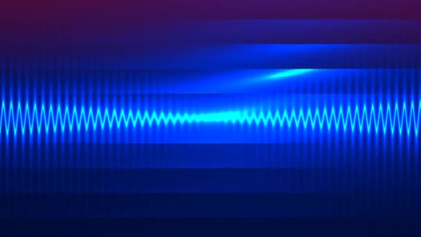 Linhas de Luz de Forma de Onda em Tiro Laser Azul — Vídeo de Stock